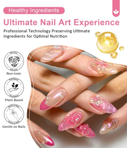 Vista 5 de Polvo de uñas cromado dorado LEDSUUEI Super Mirror Nail Glitter, polvo de metal Holo cromo para uñas, pigmento blanco aurora, dona vidriosa perla