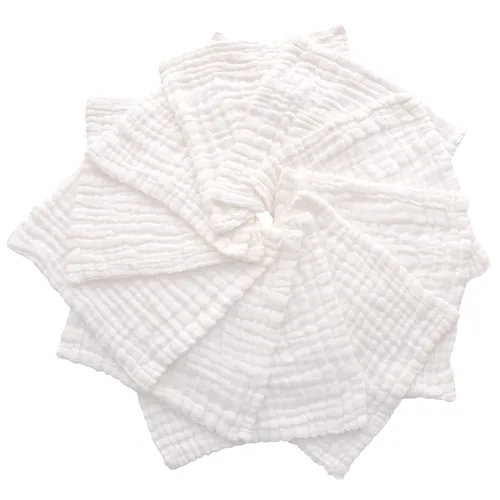 Vista 9 de Toallas de muselina para bebé, 6 capas, toalla facial suave y absorbente, toallitas naturales para recién nacidos para piel delicada, lista