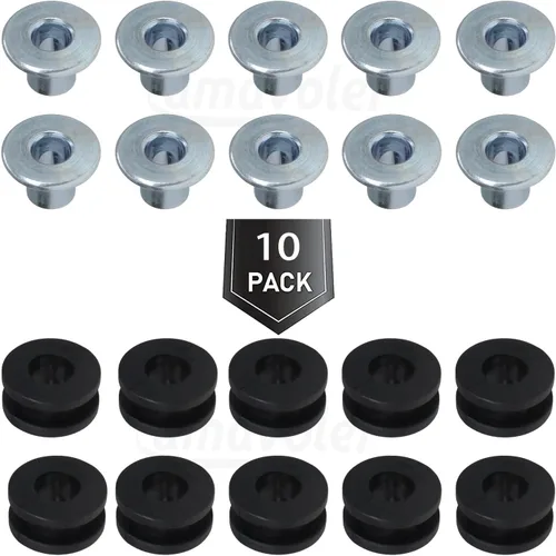 Vista 3 de Accessorios de motocicleta M6 Ojales de goma y pernos 10 piezas, Kit de reemplazo de ojales de goma y acero para motocicleta para carenados