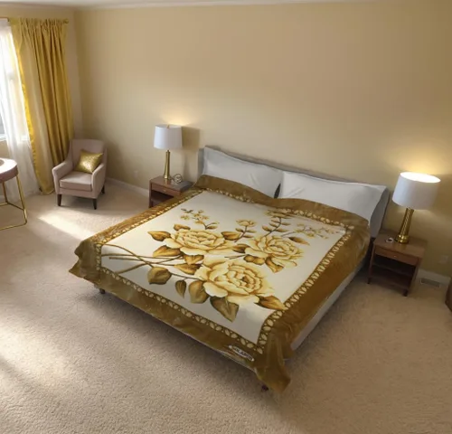 Vista 3 de Nueva Manta Solaron Queen Size Flower Beige Korean Mink Blanket