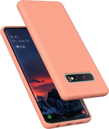 Vista 11 de Funda diseñada para Galaxy S10 Plus de 6.4 pulgadas, S10+ de gel de silicona líquida a prueba de golpes, funda de forro de tela de microfibra suave