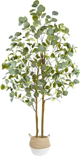 Vista 11 de Warmplants - Árbol de eucalipto artificial de 6 pies de alto con cesta