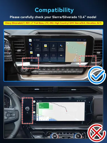 Vista 2 de 2PCS 2022-2025 2026 Silverado Sierra Nano Screen Protector for 2024 2025 2026 Silverado 1500 Sierra 1500 2500HD 3500HD Accessories 13.4 Inch 2
