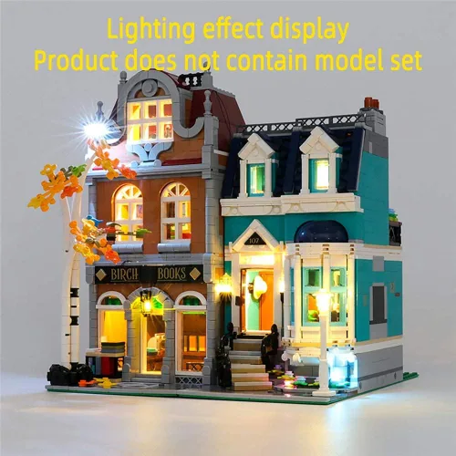Vista 4 de GEAMENT Kit de luz LED para Creator Expert Bookshop - Compatible con el modelo de bloques de construcción modulares Lego 10270
