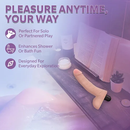 Vista 7 de Consolador vibrador Blush de 5.5 pulgadas para principiantes, 10 funciones vibratorias para estimulación intensa, estimulación del punto G, polla