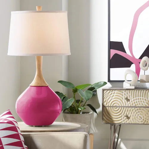 Vista 11 de Color + Plus Wexler 31" White Shade Mellow Coral Pink Table Lamp