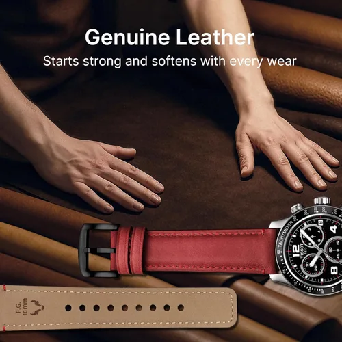Vista 120 de Fullmosa Correa de reloj de liberación rápida de 0.866 in, 0.787 in y 0.709 in, bandas de cuero bruñido para Samsung Galaxy Watch/Garmin Watch