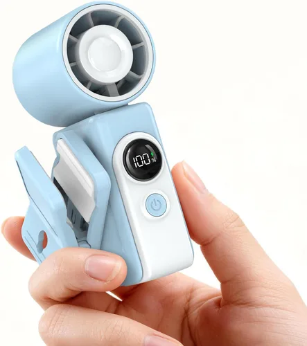 Vista 12 de Ventilador portátil con clip para cochecitos, mini ventilador de viaje Marfil