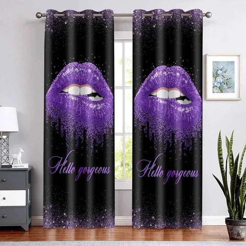 Vista 22 de CLZYSP554 - Cortinas de labios para dormitorio, cortinas opacas con aislamiento térmico para oscurecer la habitación, cortinas opacas para Dorado