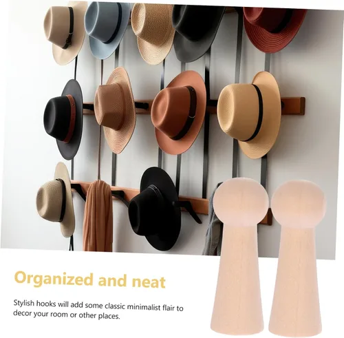 Vista 5 de EXCEART Perchas blancas para colgar la ropa, colgadores de pared, perchas de madera, perchas de pared para toallas, colgadores de pared para colgar