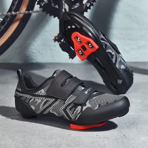 Vista 5 de Zapatos de ciclismo para hombre y mujer, compatibles con Peloton, zapatos de equitación para interiores, zapatos de bicicleta de carretera
