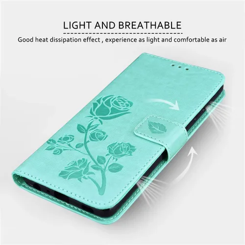 Vista 3 de Funda diseñada para Samsung Galaxy A13 5G, correa de muñeca con función atril y función atril, de piel sintética, con ranuras para tarjetas