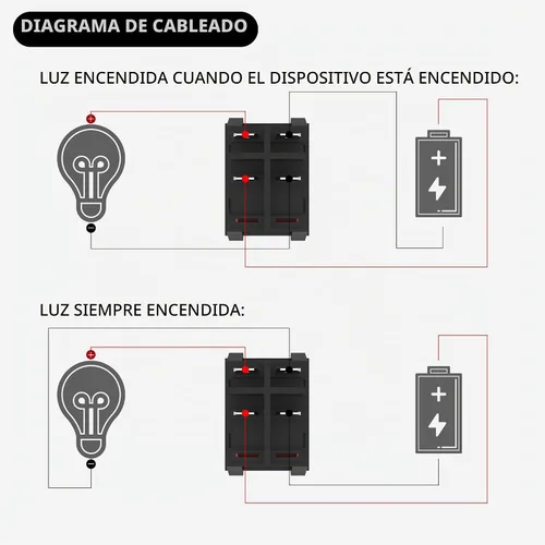 Vista 5 de DaierTek Interruptor basculante de 12 V 30 A 4 pines LED rojo iluminado interruptor de palanca basculante DPST resistente 30 Amp 12 voltios