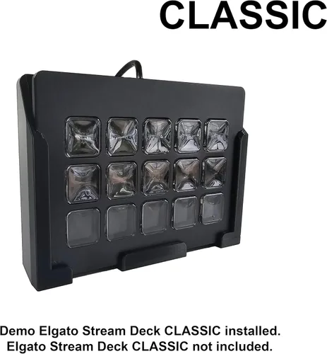 Vista 2 de Soporte de montaje universal y accesorios de montaje para el original Elgato Stream Deck Classic de 15 teclas. Diseñado para corredores Sim