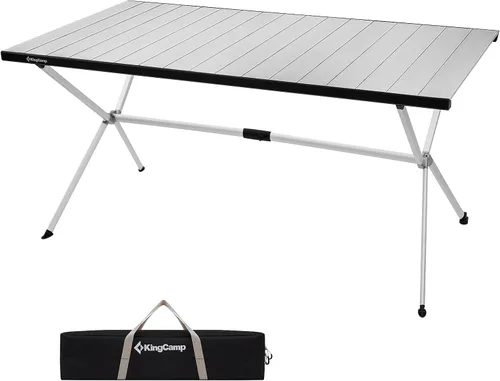 Vista 10 de KingCamp Mesa de camping plegable de 265 libras, mesa de exterior 4P - 42.1 × 27.6 pulgadas - 3 altura ajustable