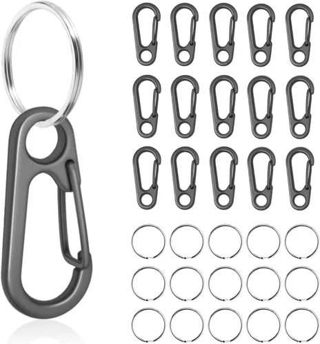 Vista 12 de Small Carabiner Clip Metal Spring Snap Hooks Mini Paracord Hanging Clips for Camera Strap, Flashlight, Key Chain