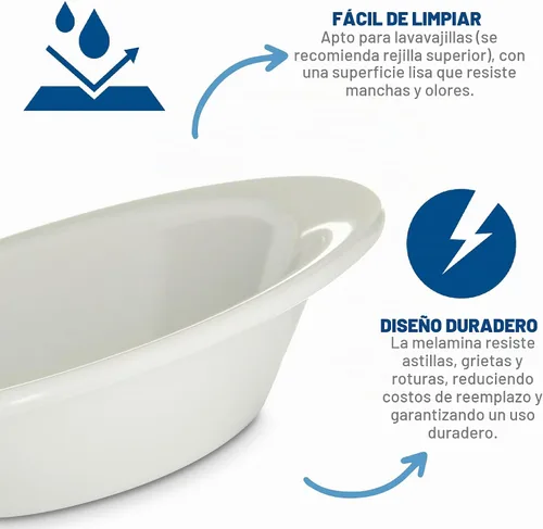 Vista 3 de Carlisle FoodService Products - Tazón reutilizable de plástico Kingline para frutas, para el hogar y el restaurante, de melamina, 5 onzas, blanco