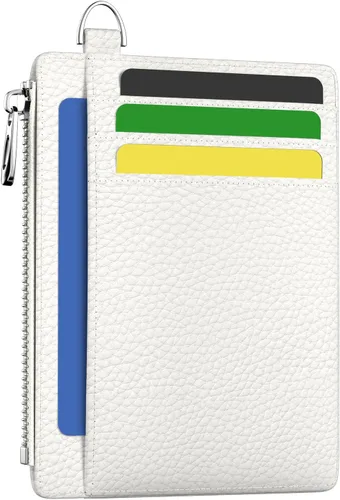 Vista 44 de Hancynir Cartera delgada para mujer con soporte para tarjetas de crédito RFID, pequeña mini funda para tarjetas con bolsillo frontal de PU, cartera