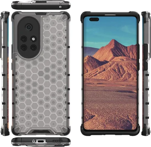 Vista 243 de Pzwoxukhov Funda compatible con Huawei Nova 3i, compatible con Huawei P Smart+ 2018 Honeycomb Anti-Drop Shock-Absorbing Case Negro