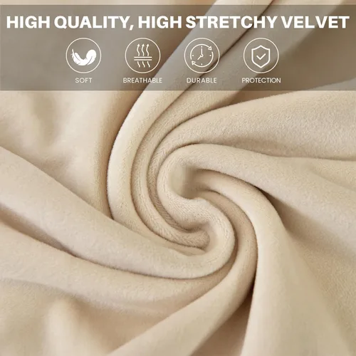 Vista 4 de MIFXIN Funda elástica para sillón de banquete, de terciopelo, 1 pieza, de elastano, elástico, protector de muebles, para sofá de 1 plaza con brazos