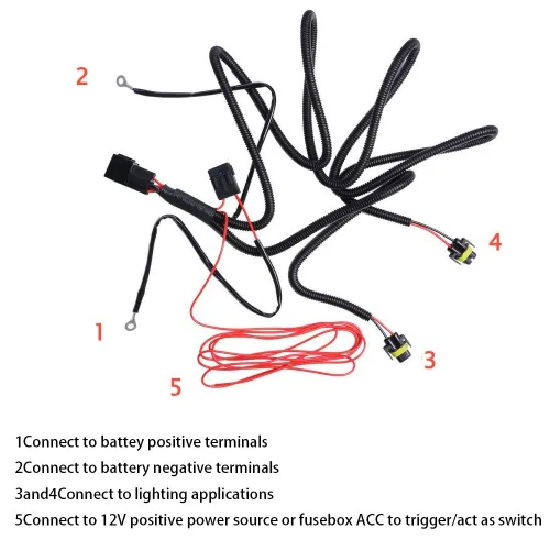 Vista 5 de H11 880 881 H8 Kit de Arnés de Cableado de Relé Universal 40A Se Adapta a Ensamblajes de Conversión de Luz Antiniebla LED Automotriz