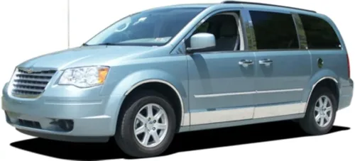 Vista 2 de QAA Es compatible con Chrysler Town & Country 2008-2016 4 piezas de acero inoxidable para rueda de acero inoxidable, longitud completa WQ48895
