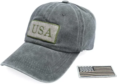 Vista 2 de Gorra de béisbol casual Gorra de sol con lentejuelas brillantes con purpurina bandera de Estados Unidos, visera patriótica, cola de caballo cruzada