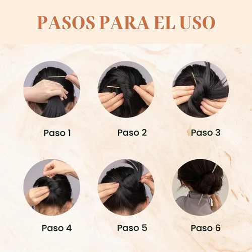 Vista 4 de 4 palillos de metal para el cabello, palillos dorados y plateados