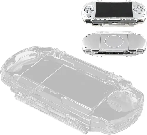 Vista 5 de Pomya Carcasa protectora, para consola de juegos PSP 2000 3000, cubierta protectora de cristal transparente, carcasa completa con soporte
