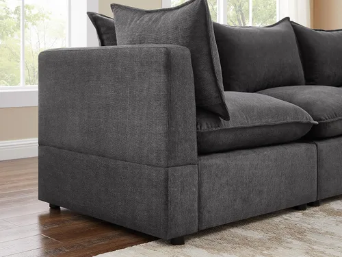 Vista 6 de VANOMi Sofá modular seccional, sofá de nube de asiento profundo, cojines ultra cómodos, tapicería suave, funda extraíble, 2 plazas para sala de estar