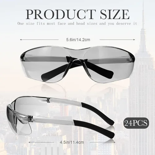 Vista 3 de Queekay 24 pares de gafas de seguridad unisex anti arañazos gafas protectoras resistentes a los impactos