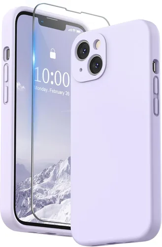 Vista 28 de SURPHY Funda compatible con iPhone 13 con protector de pantalla, (protección de cámara y forro de microfibra suave), funda de teléfono de silicona