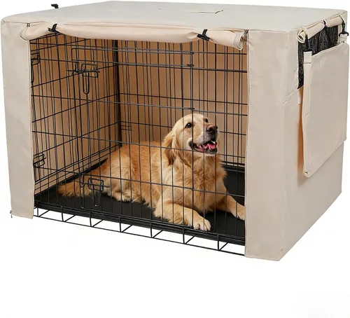 Vista 15 de Deblue Funda para jaula de perro de 24 pulgadas con bolsa de almacenamiento, funda de poliéster resistente para perreras de mascotas, ajuste