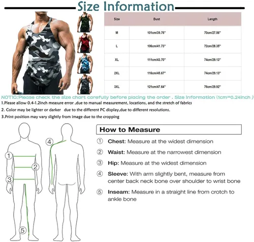 Vista 4 de WENKOMG1 Camiseta deportiva sin mangas para hombre, diseño de camuflaje, de secado rápido, camiseta musculosa