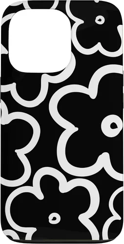 Vista 10 de Cute Flower Pattern Large Wildflower Black and White Floral Case for iPhone 17