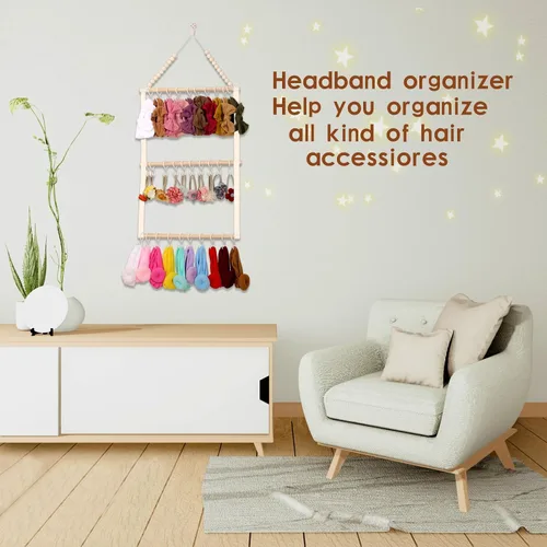 Vista 7 de YOcity Soporte Organizador de Diademas para Niñas Bebés Diademas Accesorios para el Cabello Organizador de Lazos para el Cabello Almacenamiento