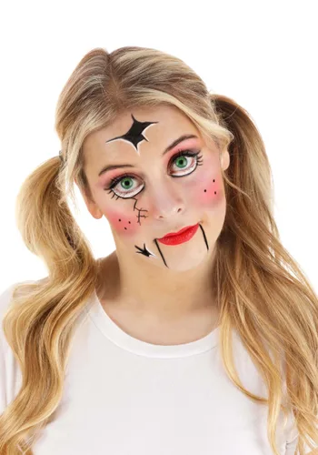 Vista 2 de Kit de Maquillaje para Disfraz de Muñeca Tenebrosa Multicolor