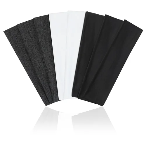 Vista 13 de Fishinsea Paquete de 8 diademas deportivas para mujer, tela elástica suave antideslizante, bandas para el cabello para entrenamiento diario, yoga