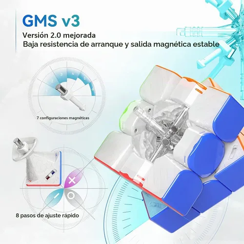 Vista 6 de GAN 12 Maglev Frosted, Speed Cube 3x3 Regalo para Cuber, Levitación