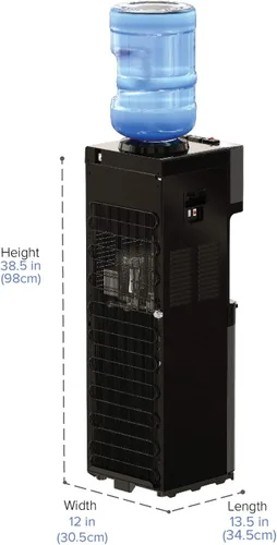 Vista 5 de Brio Dispensador de enfriador de agua de carga superior de edición limitada, acero inoxidable negro, agua caliente y fría, cierre de seguridad
