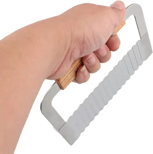 Vista 7 de Paquete de 2 herramientas onduladas de acero inoxidable para hacer jabón, mango de madera dura Pro. Suministro