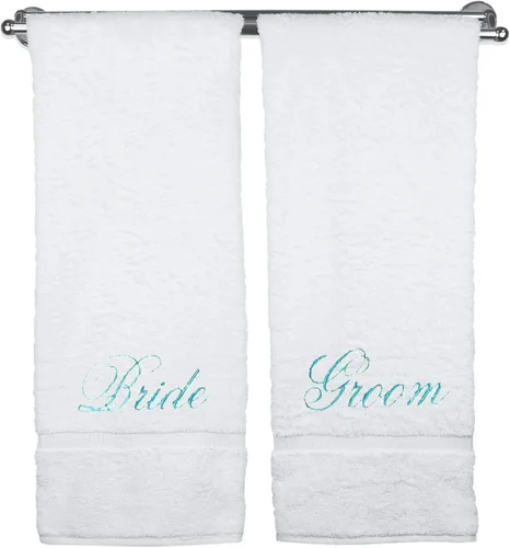 Vista 18 de BC BARE COTTON Juego de toallas de lujo de seis piezas para novia y novio de hotel y spa