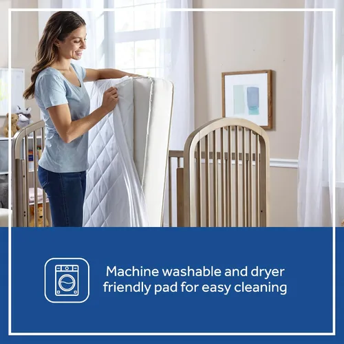 Vista 5 de Sealy Baby Cool Comfort Protector de colchón de cuna y funda de cama para niños pequeños, impermeable y duradero, cómodo cubrecolchón, lavable a