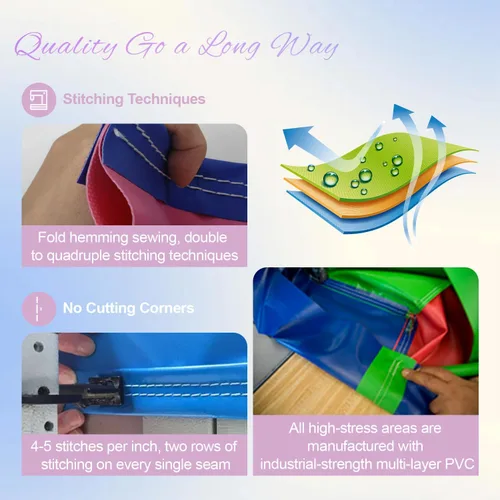 Vista 4 de Casa de rebote blanca comercial de 13 pies con pozo de bolas y tobogán, casa inflable 100% PVC para adultos y niños, casa de rebote para adultos