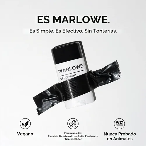 Vista 3 de MARLOWE. Desodorante en barra para hombre sin aluminio, salvia y abeto