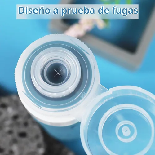 Vista 2 de Botellas de viaje Glamfields, Negro TSA approved; Leak-proof silicone; Easy to squeeze; For shampoo, conditioner; Portable toiletry containers