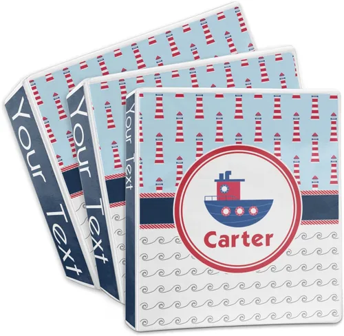 Vista 3 de Carpeta personalizada de 3 anillas Light House & Waves - 2 pulgadas