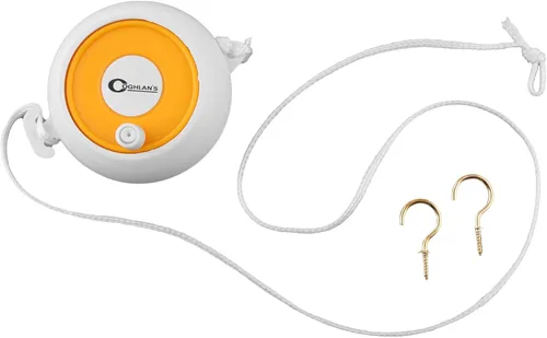 Vista 2 de Coghlan's Carrete de lavandería para acampar con cable retráctil de 21 pies para secar ropa en campamentos, tendedero compacto y fácil de usar