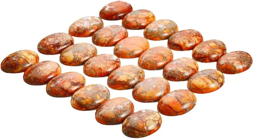 Vista 3 de SUNYIK cabujones ovalados con base plana semipreciosas para fabricación de joyas, colores variados