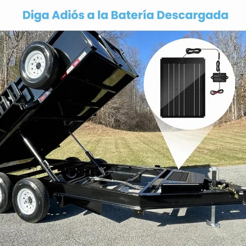 Vista 6 de Cargador de Batería Solar y Mantenedor, Kit de Panel Solar Zuomeng de 15W para Remolque de Volcado con Pulso de Mantenimiento Integrado